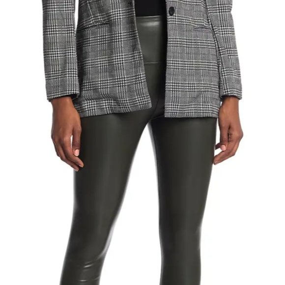 Highwaisted Olive Green Vegan Leather Pant - Picture 4 of 4